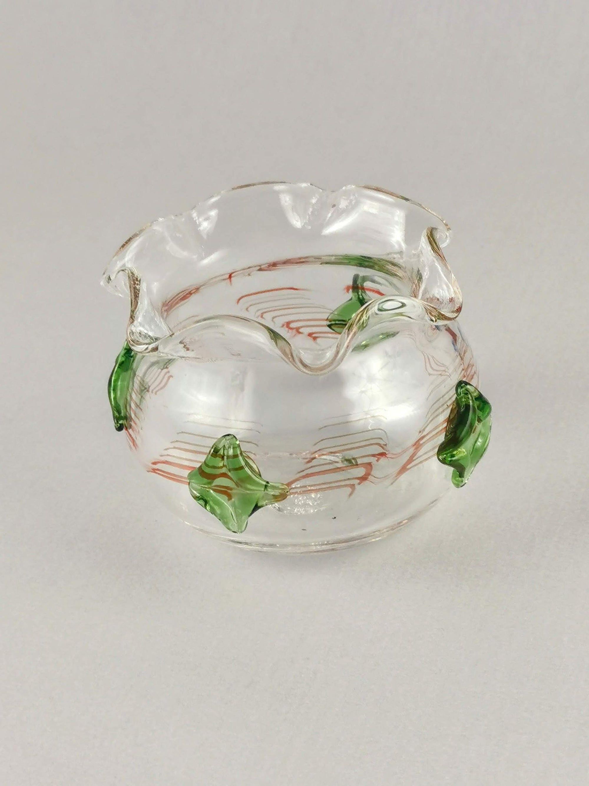 Handblown Art Glass Jade Jewel Abstract Vase
