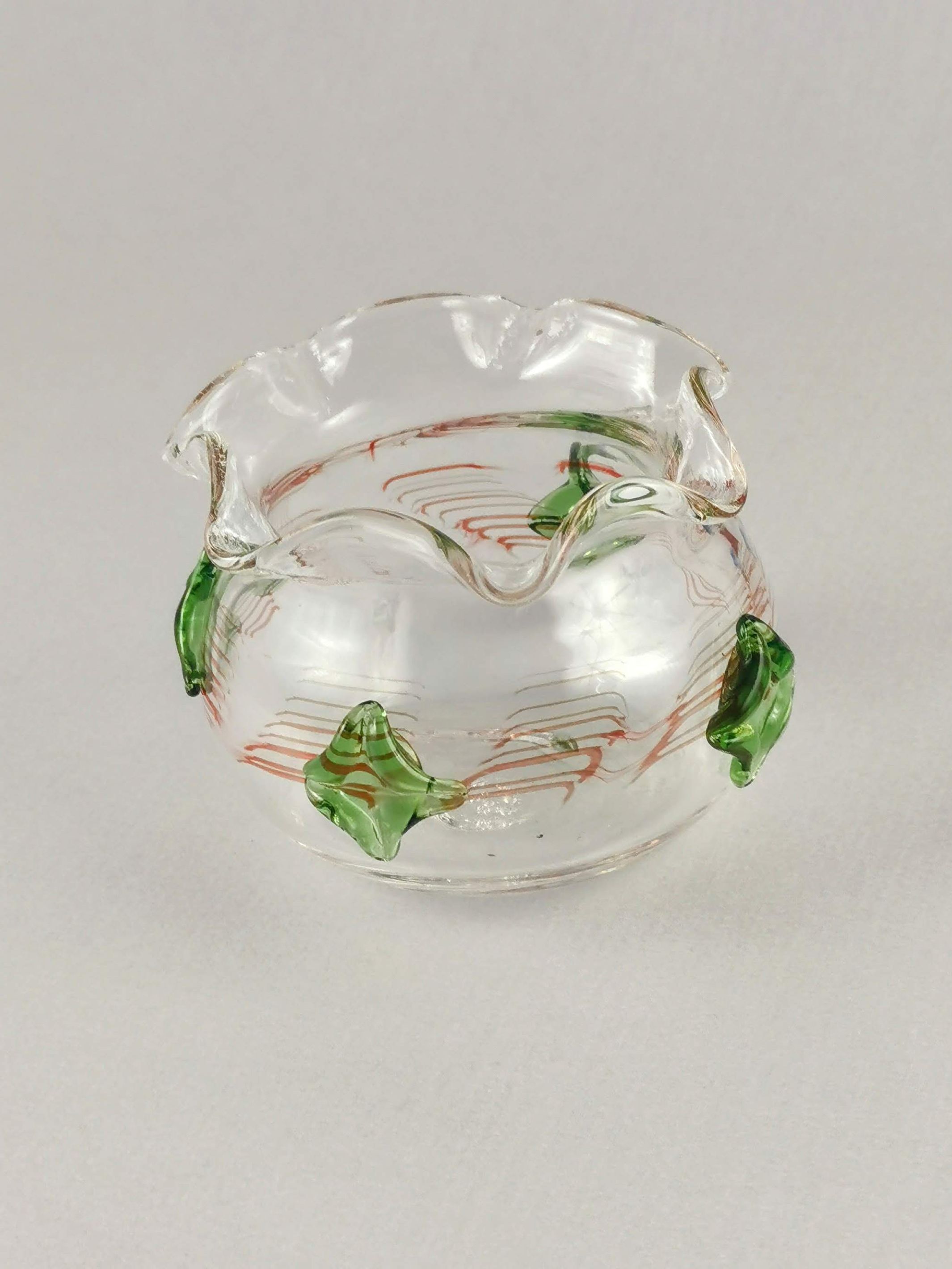 Handblown Art Glass Jade Jewel Abstract Vase