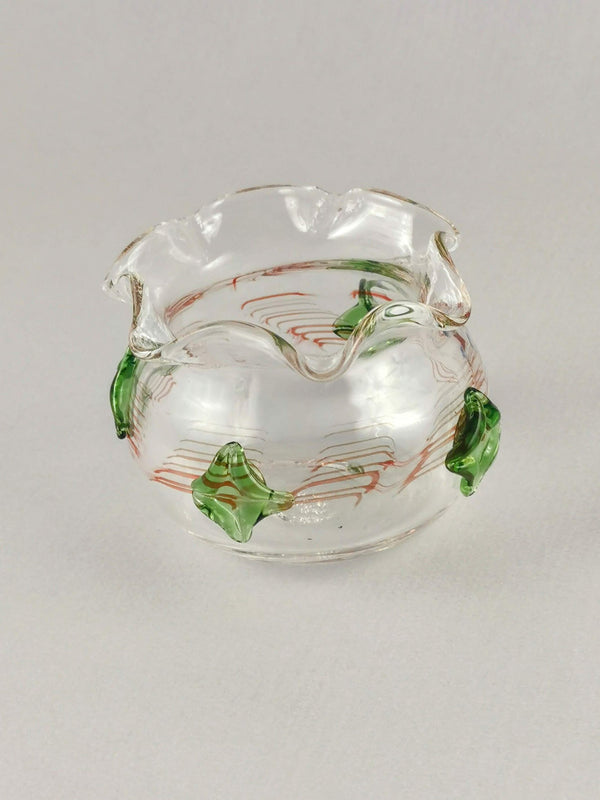Handblown Art Glass Jade Jewel Abstract Vase