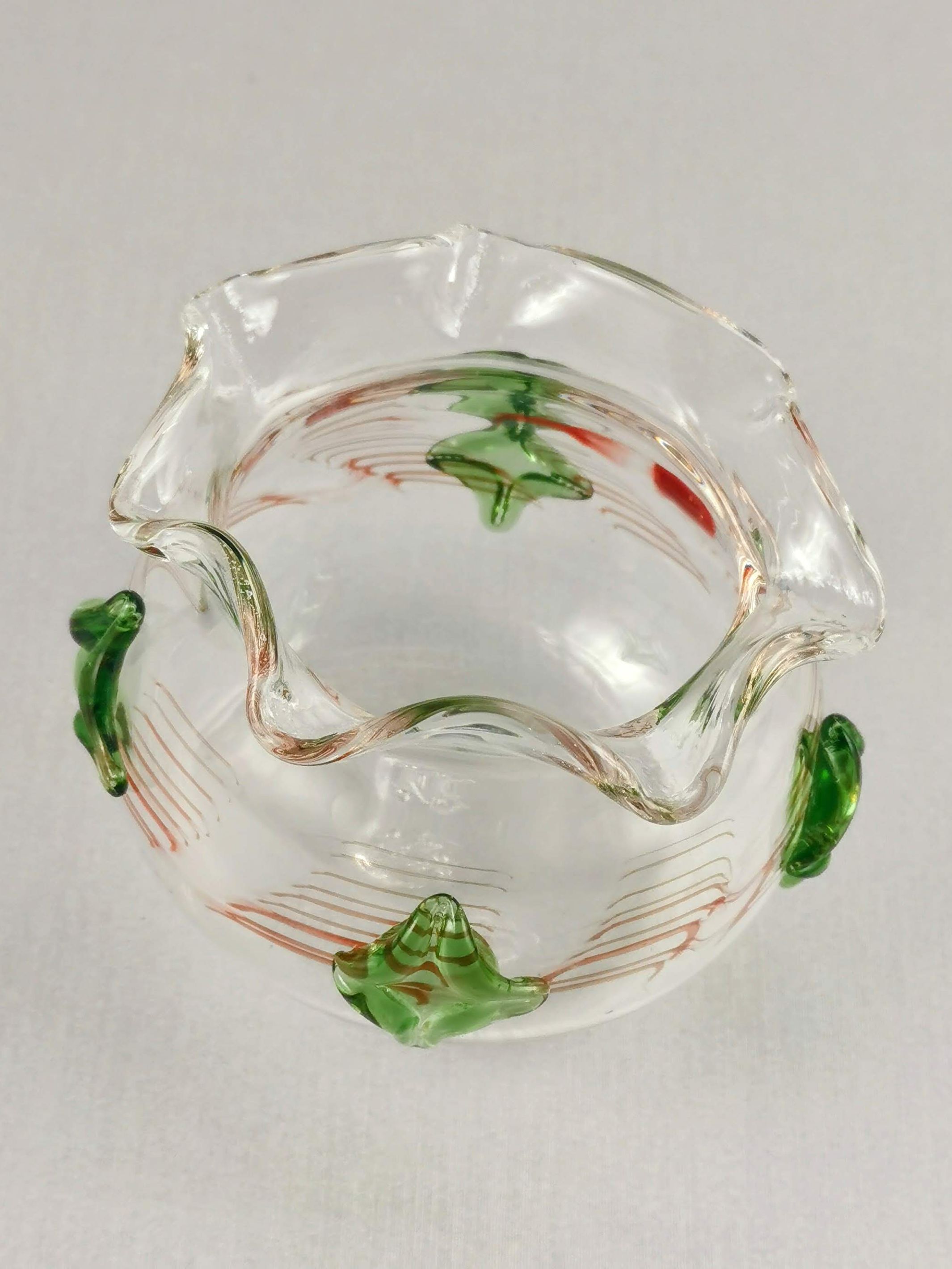 Handblown Art Glass Jade Jewel Abstract Vase