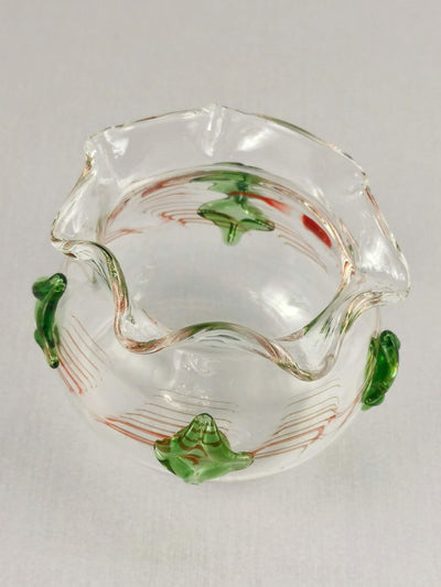 Handblown Art Glass Jade Jewel Abstract Vase