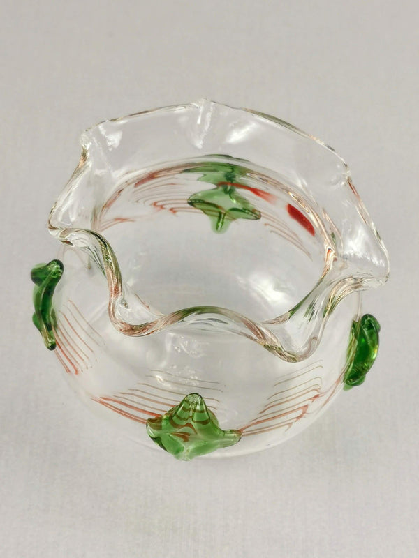 Handblown Art Glass Jade Jewel Abstract Vase