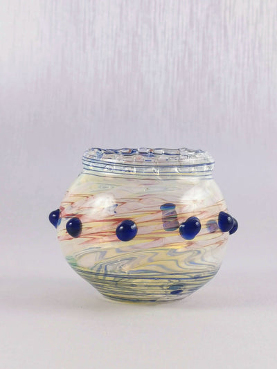 Jeweled Moroccon Art Glass Vase