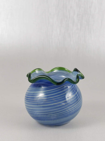 Art Glass Vase Blue wave Ibisco