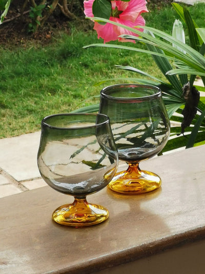 Fyris Wine Glass - Handblown Smokey