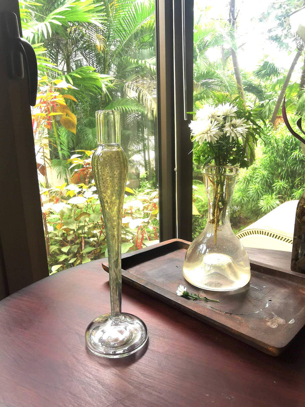 Elegant vintage glass candle holder - Silk