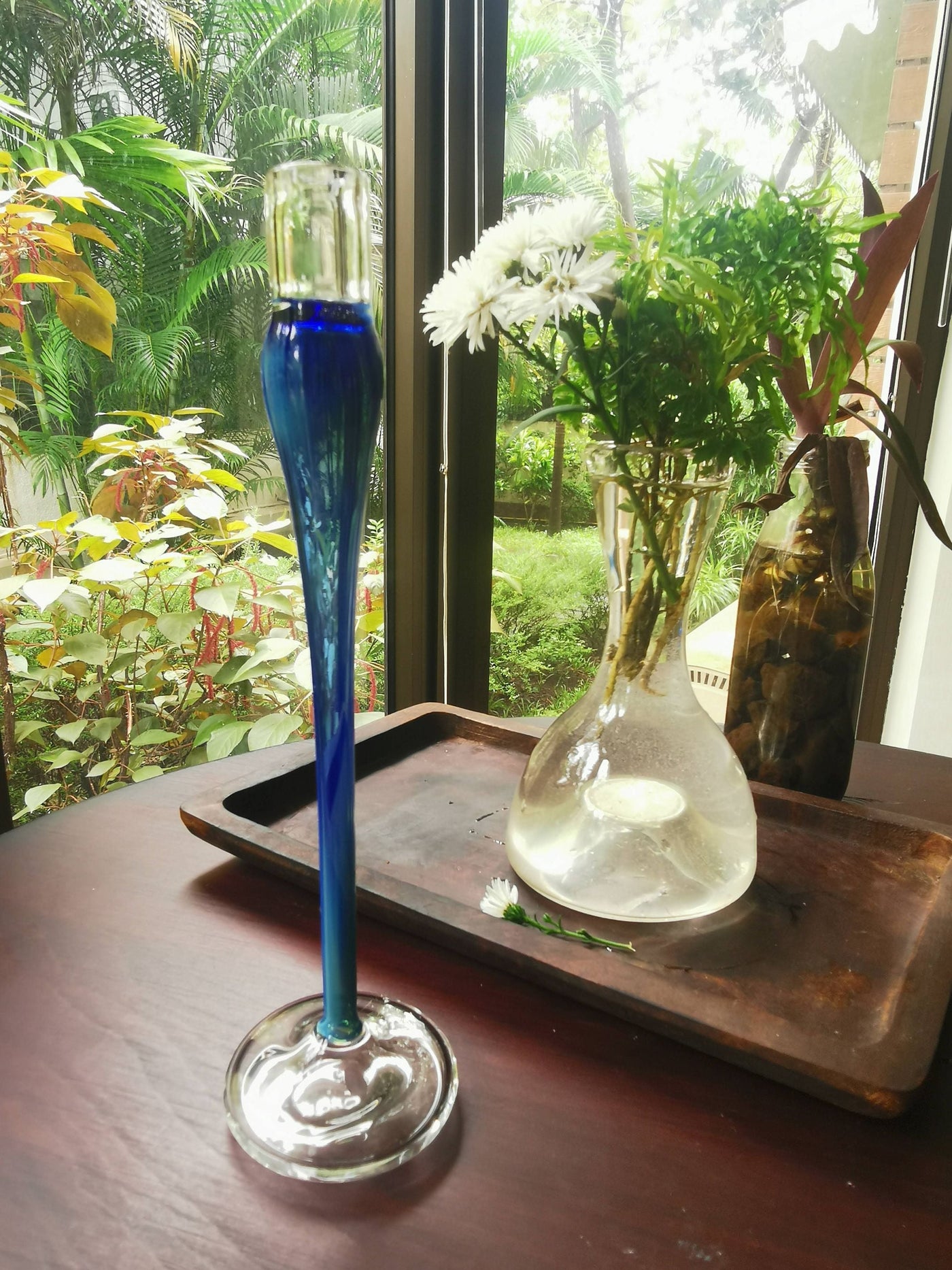 Taper glass candle holder - Elegant vintage