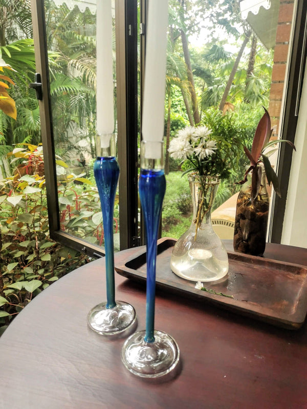 Taper glass candle holder - Elegant vintage