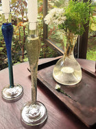Elegant vintage glass candle holder - Silk