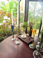 Elegant vintage glass candle holder - Silk