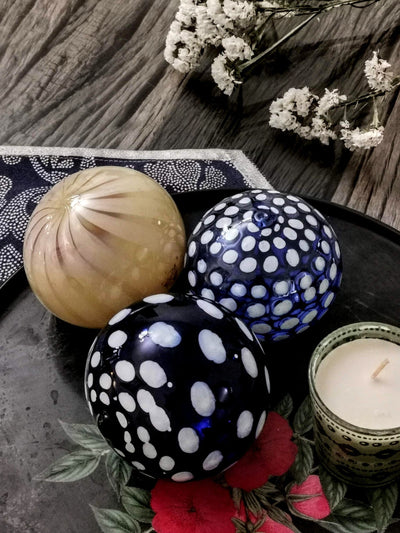 Art Glass Hand Blown Sphere - Onion Orb