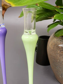 Vintage glass candle holder - Paris Green