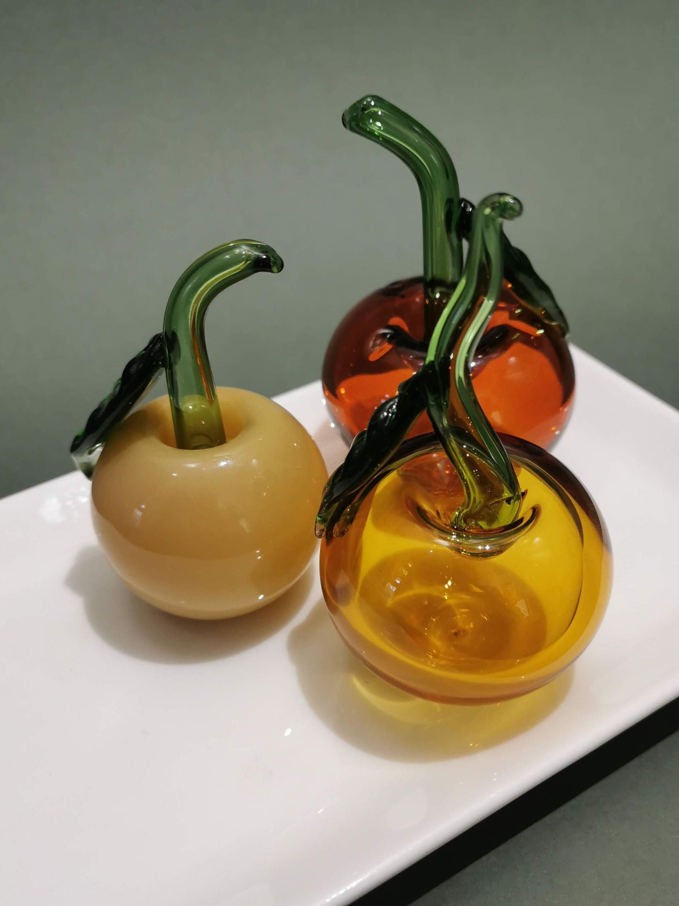 Table Decor Cherry Apple - Murano Glass Style Decoration- Cherry Apples
