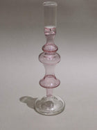 Vintage glass Taper candle holder - Murano Style Pink Blush
