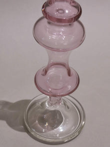 Vintage glass Taper candle holder - Murano Style Pink Blush