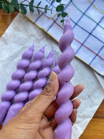 Lavender Spiral Candle