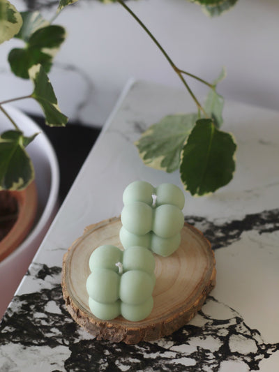 Green Mini Cloud Bubble Soy Candle - Set of 2