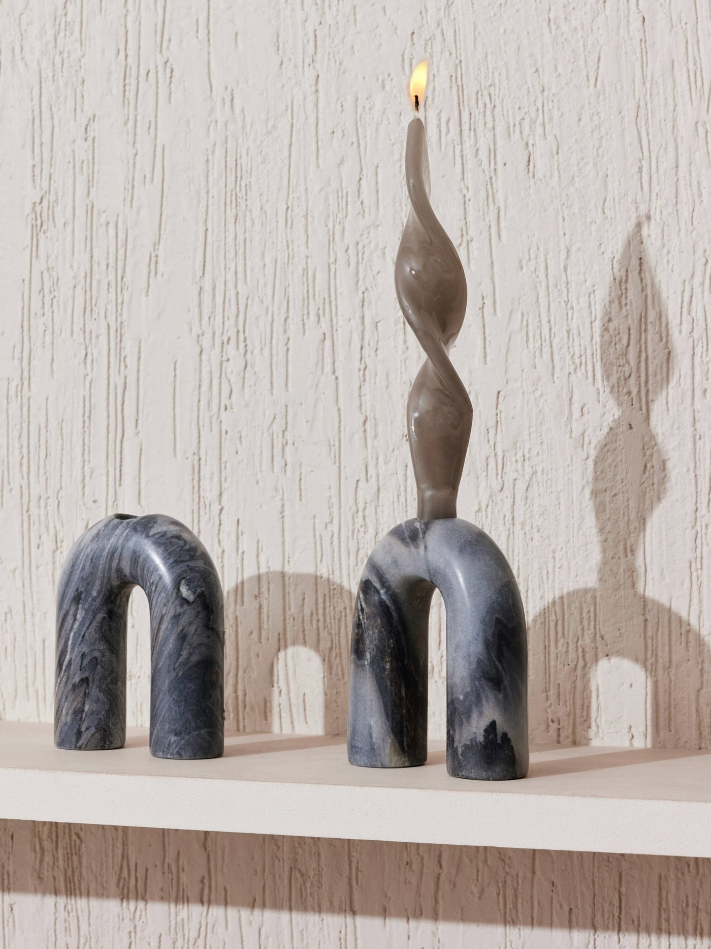 Grey Taper Candle Holder