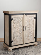 Hand Carved Mangifera Industrial Cabinet