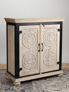 Hand Carved Mangifera Industrial Cabinet