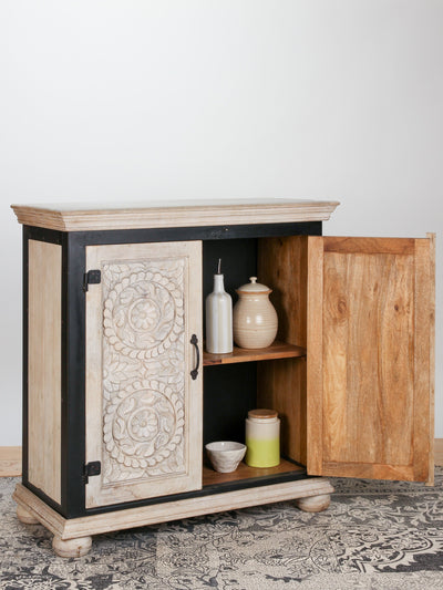 Hand Carved Mangifera Industrial Cabinet