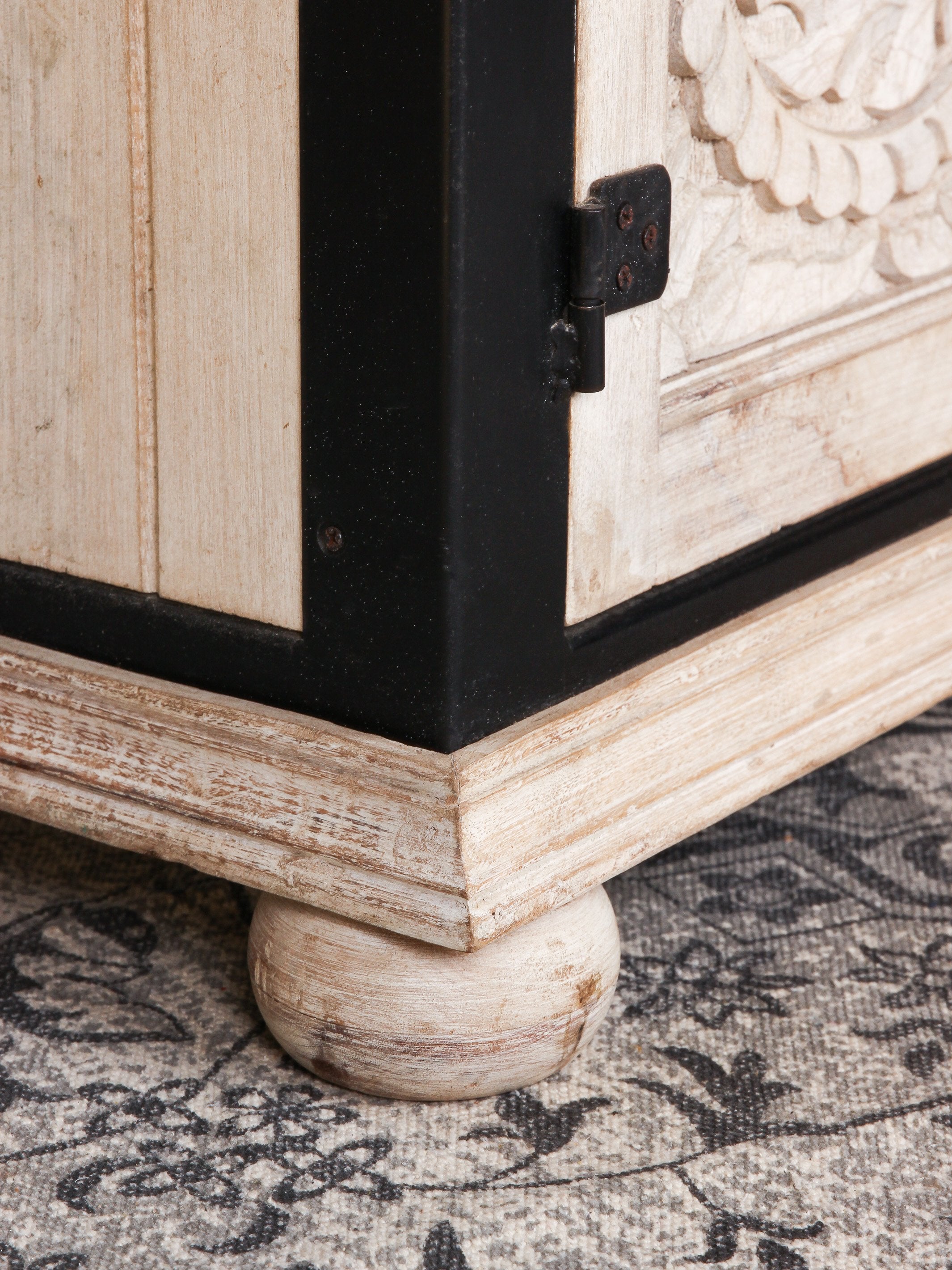 Hand Carved Mangifera Industrial Cabinet