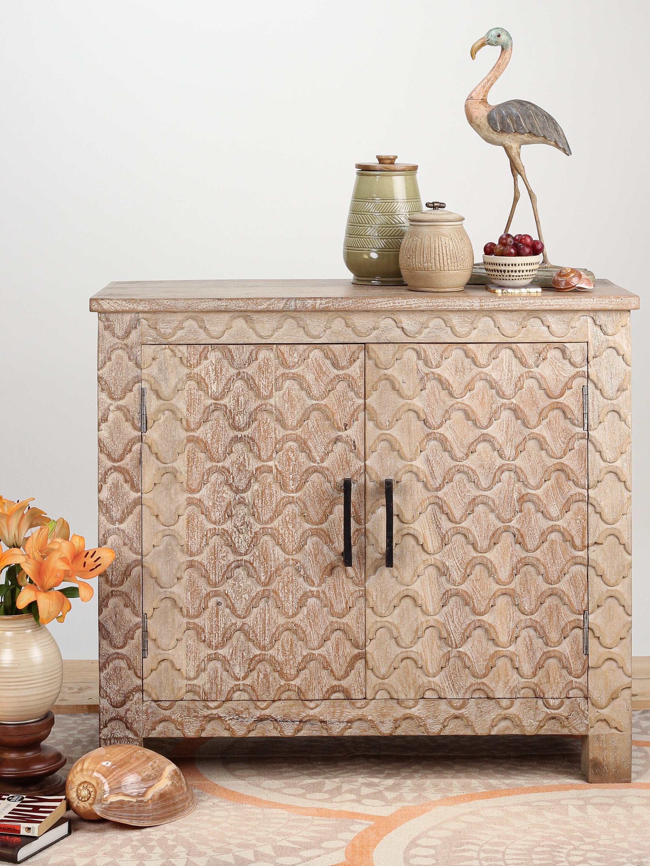 Ocean Hand Carved Cabinet