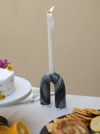 Grey Taper Candle Holder