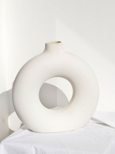 Ceramic Rustic Matt Minimalist Donut Vase