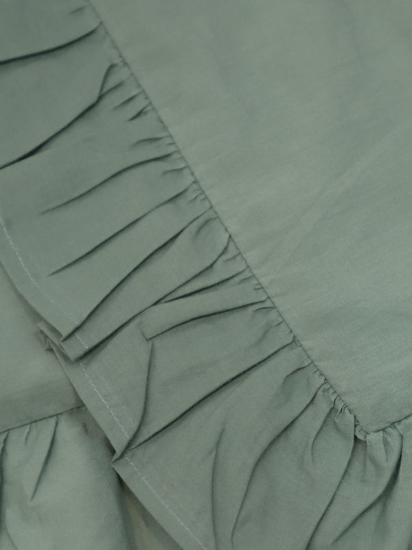 Ruffle Eucalyptus Duvet Cover