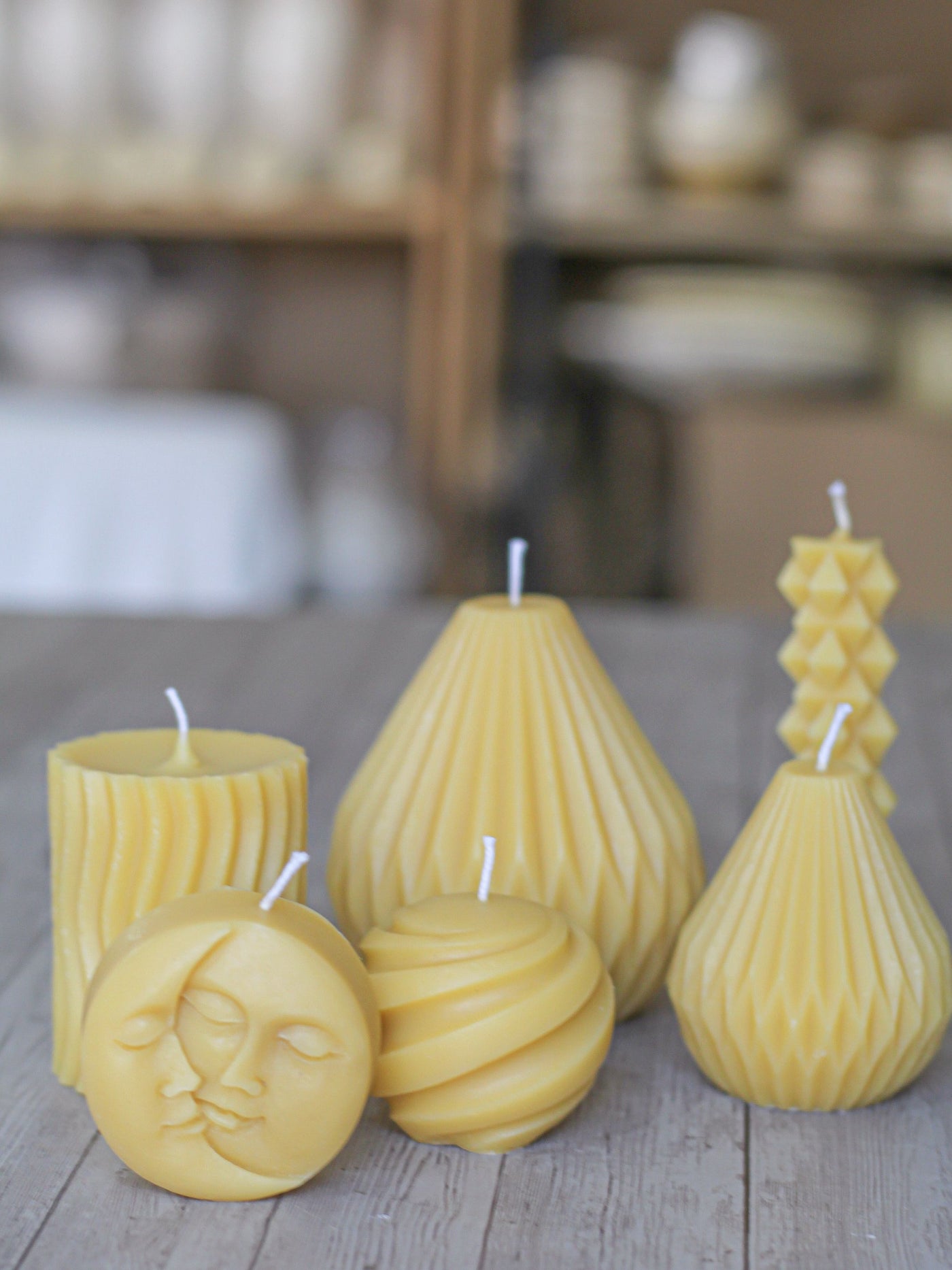 Beeswax Irregular Decorative  Candles Combo