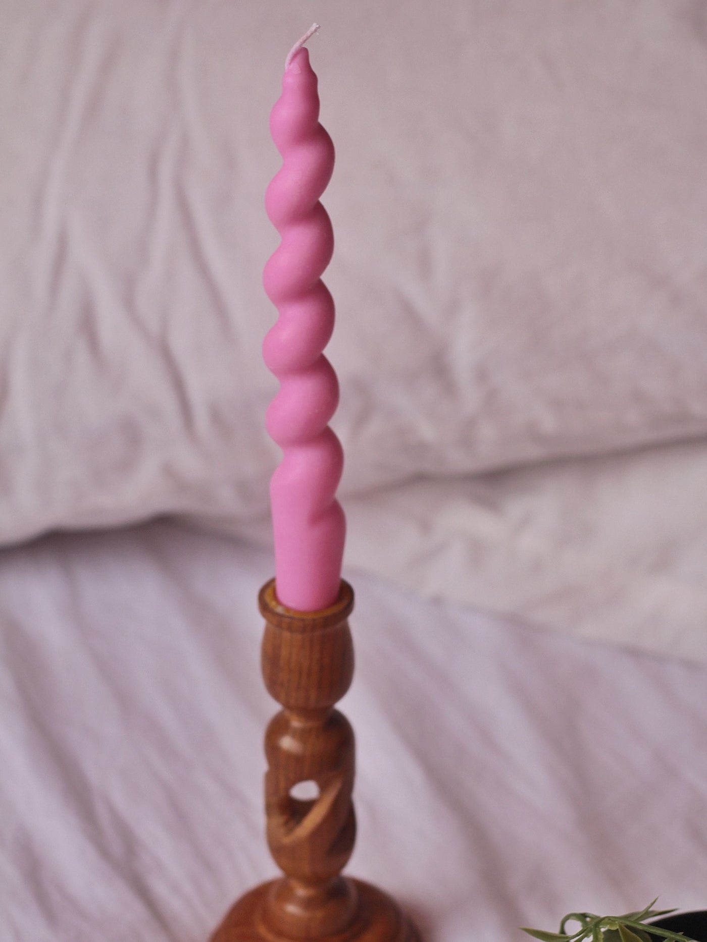 Spiral Taper Candle - Pink