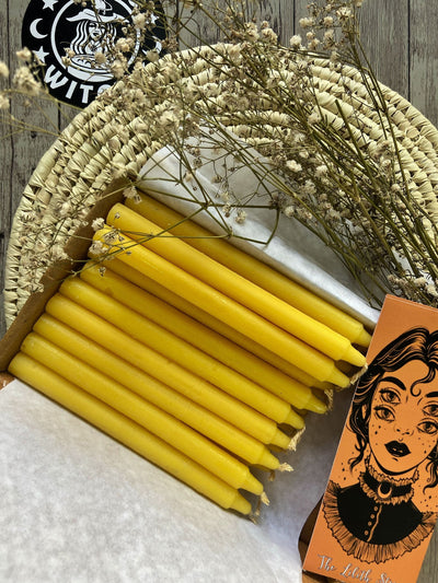 Yellow Soy Taper Candle | Spell Work