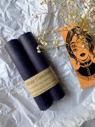 Black Thick Soy Taper Candle