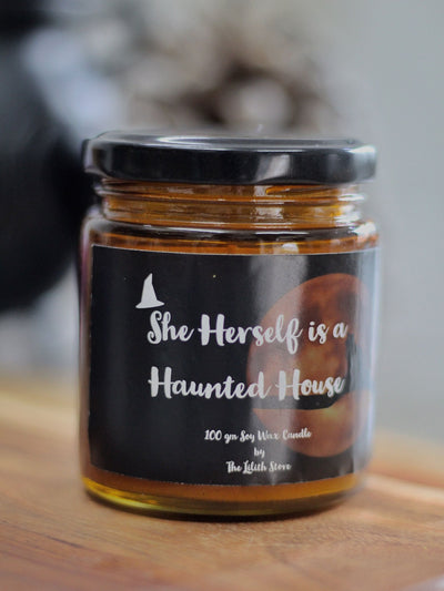 She Herself is a Haunted House jar Candle