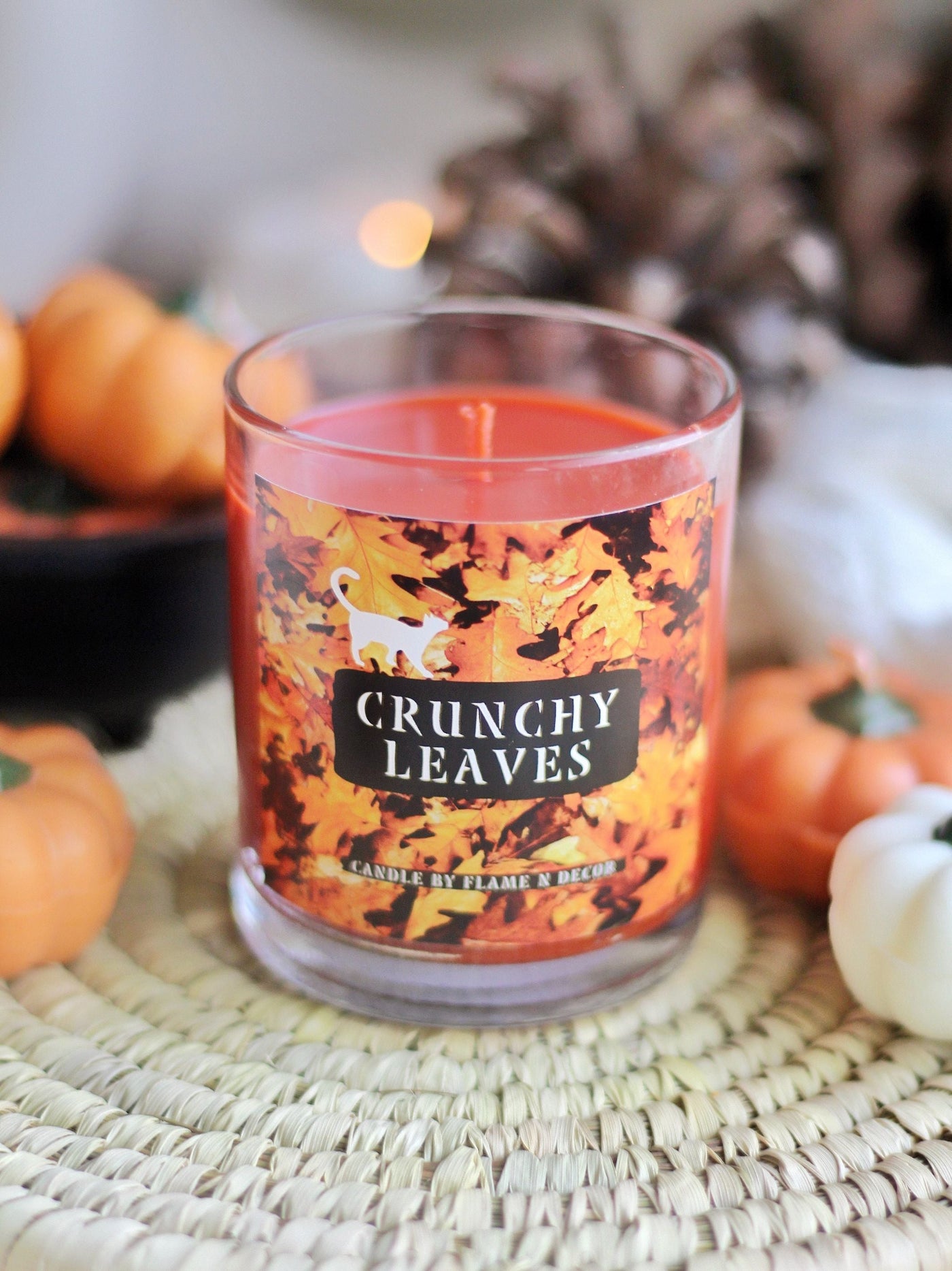 Crunchy Leaves Candle with Wooden Lid