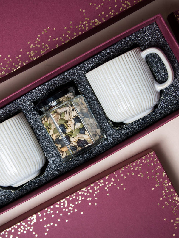 Ivory Mugs & Trail Mix Gift Box