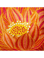 Cushion Cover - Lotus Chainstitch Embroidered  Red & Yellow