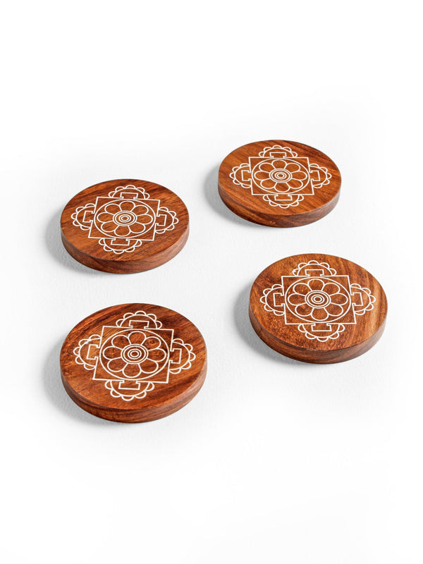 Teak Wood Coasters -Mandala