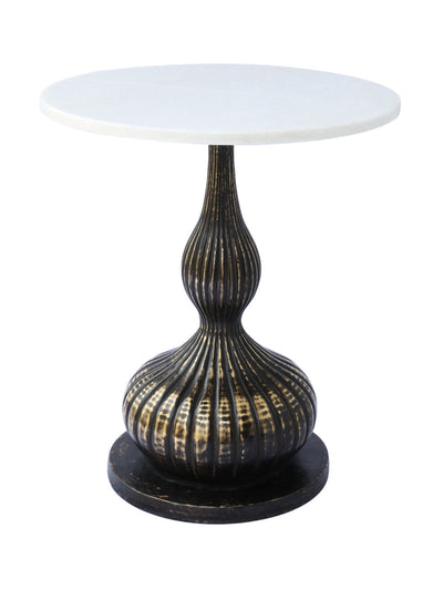 Marble Top Peg Table - Antique Brass