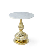 Marble Top Peg Table - Brass
