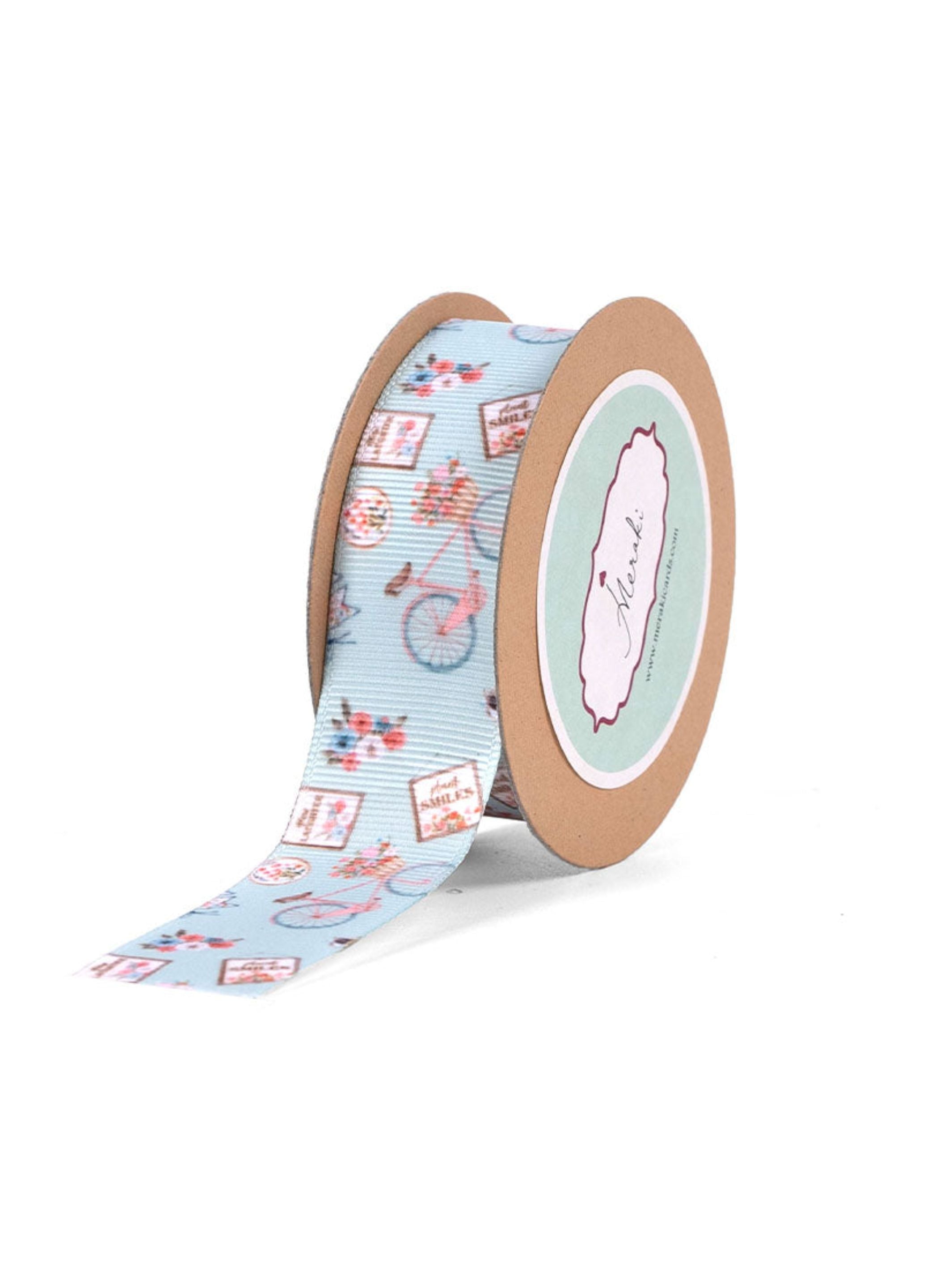 Bicycle And Flowers Ribbon