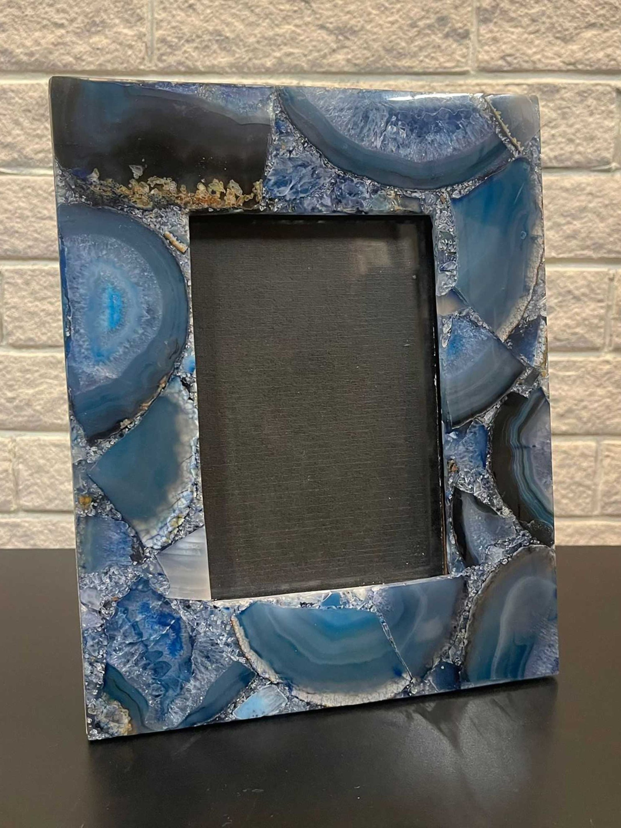 Semi Precious Photo Frame - Blue Agate