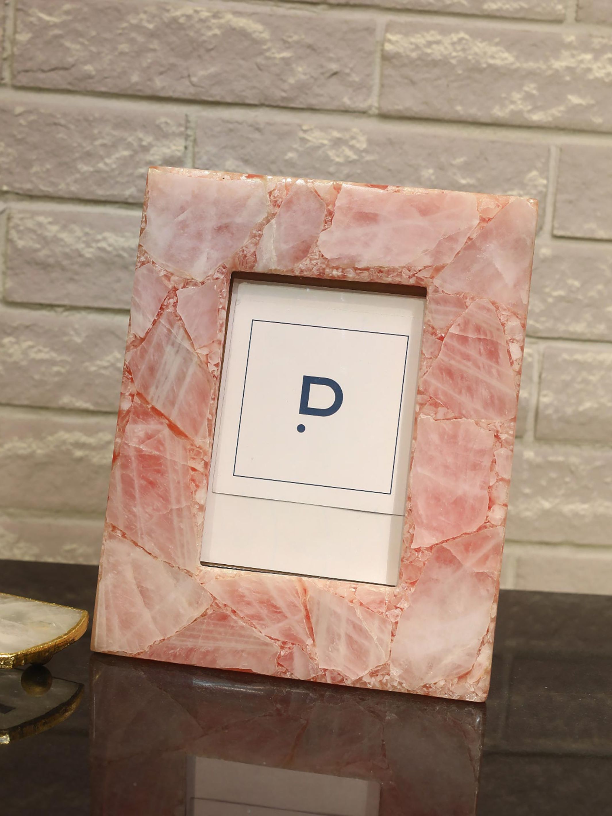 Semi Precious Photo Frame - Rose Quartz - Product Image 
