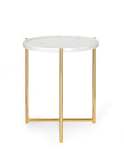 Marble top - Tri Metal Table - Brass Gold