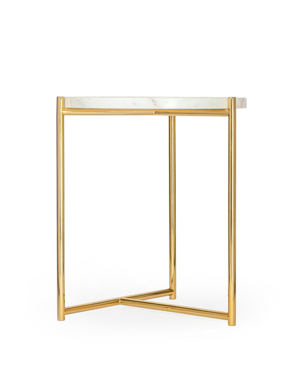 Marble top - Tri Metal Table - Brass Gold