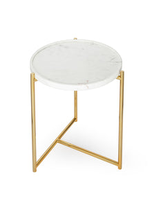 Marble top - Tri Metal Table - Brass Gold