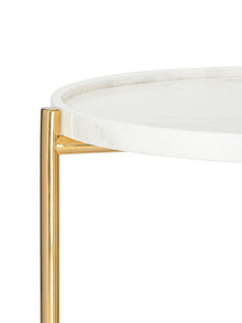 Marble top - Tri Metal Table - Brass Gold