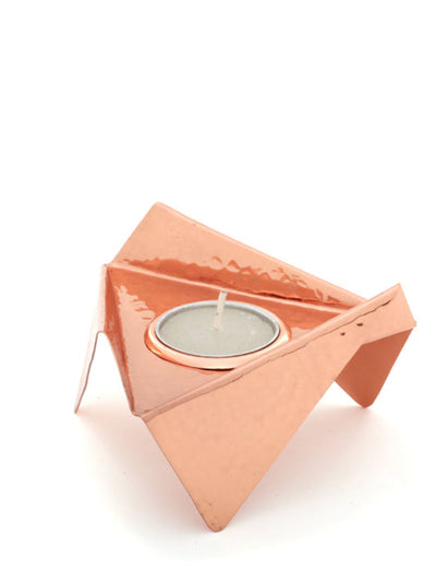 Tea Light Candle Holder Origami - Copper