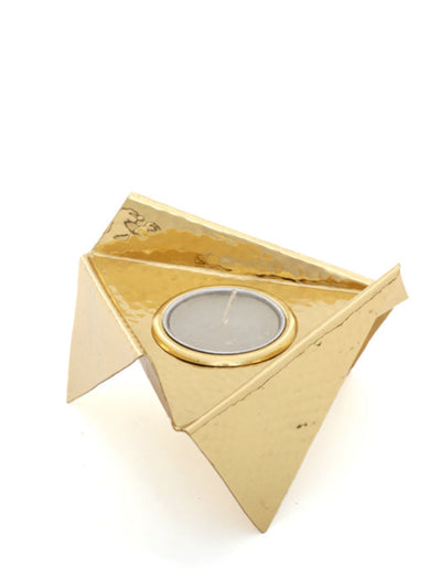 Tea Light Candle Holder Origami - Brass